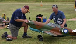 Ken Greaves readies his large P-40 Warhawk